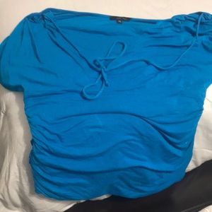 Aqua rouched shirt